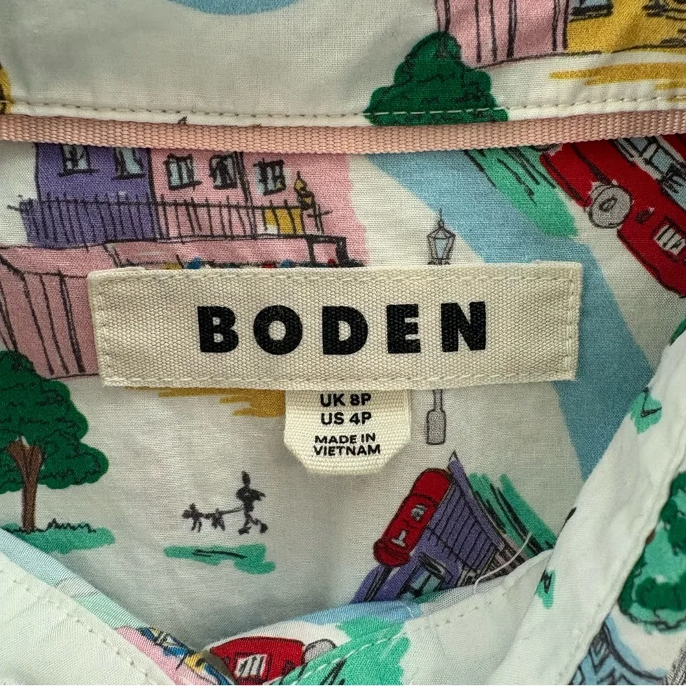 Boden Sienna London Town Ivory Button Down Top 4P - Picture 11 of 11